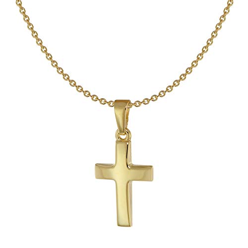 Acalee Kinder-Halskette mit Kreuz-Anhänger Gold 333/8 Karat zauberhafter Halsschmuck für Mädchen und Jungen, tolle Geschenkidee, 20-1220-38 38 cm von ACALEE