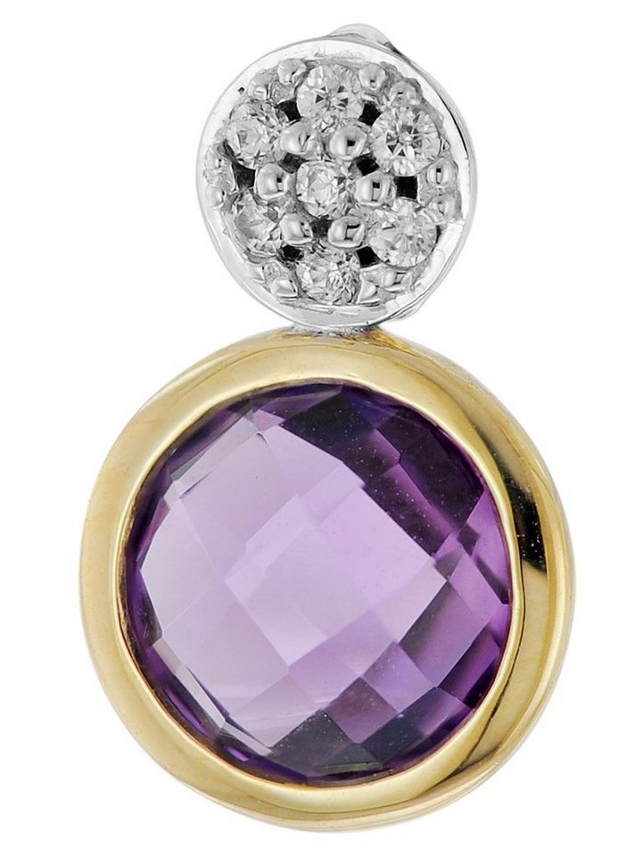 Acalee Runder Anhänger Ketten- Gold 333 mit Amethyst von Acalee