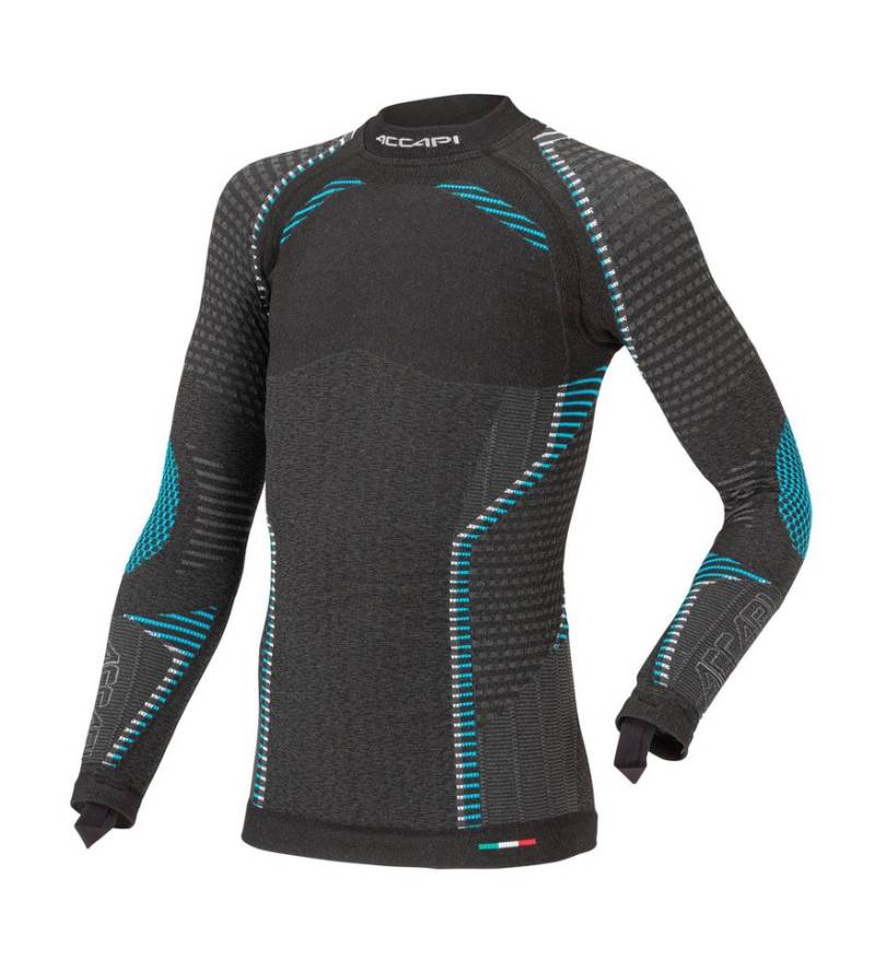 Accapi Langarmshirt Funktionsunterwäsche Ergoracing (warm) anthrazitgrau/türkis Kinder von Accapi