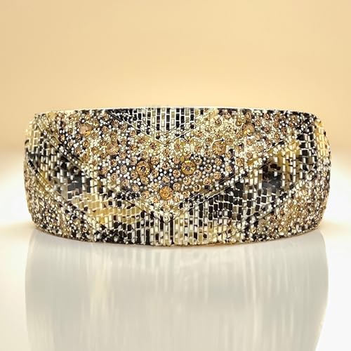 Bernsteinbraune Strass-Haarspange für Damen, schickes und elegantes Haarzubehör, Celluloseacetat und Edelstahl, anpassbarer Doppeldruckverschluss, 9 x 3,8 cm Bernsteinbraune Strass-Haarspange für Damen, schickes und elegantes Haarzubehör, Celluloseacetat und Edelstahl, anpassbarer Doppeldruckverschluss, 9 x 3,8 cm von Accent aigu