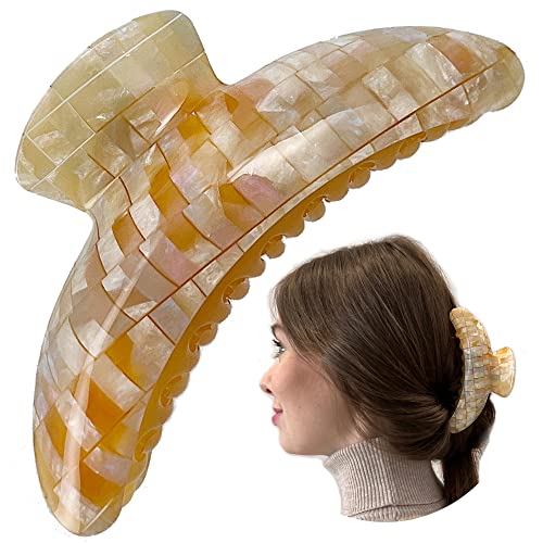 Große Haarklammer XXL 12 cm/Haarspangen Damen Groß Hochwertig/Haar Klemmen Spangen Grosse/Haarspange Groß/Haar Accessoire Bananenclip Haarspange/Claw Clip Haarschmuck Damen (Weiß) von Accent aigu