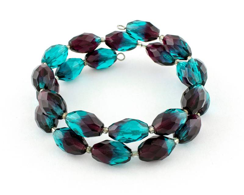 Lila Und Türkis Kombi-Memorydrahtarmband von AccentAllusions