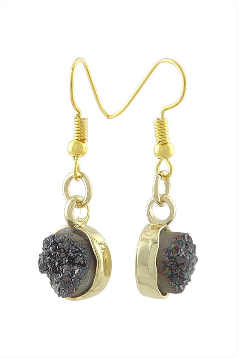 Schwarz Druzy Kristall Und Gold Ton Ohrringe Schwarz Druzy Kristall Und Gold Ton Ohrringe von AccentAllusions