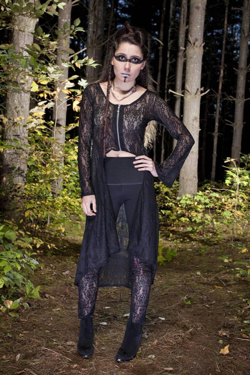 Sale Jägerin Duster Jacke, Schwarze Spitze, Kleine Nur Priester Robe, High Low Pullover, Rundhals Spitzen Strickjacke, Maxi Länge von AccentuatesClothing