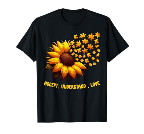 Autismus-Bewusstsein Sonnenblume Männer Frauen Kinder Autismus Sonnenblume T-Shirt Autismus-Bewusstsein Sonnenblume Männer Frauen Kinder Autismus Sonnenblume T-Shirt von Accept Understand Love Autism Awareness Sunflower