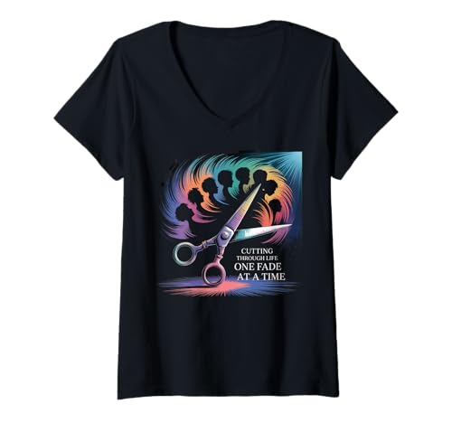 Damen Maßgeschneiderte Friseurjacke Friseurbedarf Friseurwerkzeuge Friseur T-Shirt mit V-Ausschnitt von Accesorios Para Barberia Barber Accessories