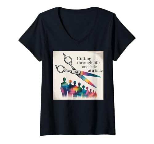 Damen Maßgeschneiderte Friseurjacke Friseurbedarf Friseurwerkzeuge Friseur T-Shirt mit V-Ausschnitt von Accesorios Para Barberia Barber Accessories