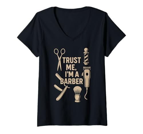Damen Maßgeschneiderte Friseurjacke Friseurbedarf Friseurwerkzeuge Friseur T-Shirt mit V-Ausschnitt von Accesorios Para Barberia Barber Accessories