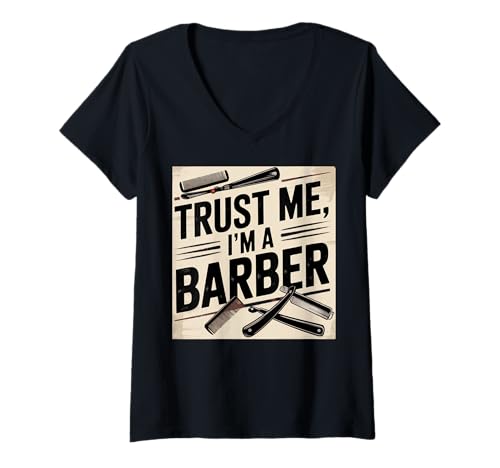 Damen Maßgeschneiderte Friseurjacke Friseurbedarf Friseurwerkzeuge Friseur T-Shirt mit V-Ausschnitt von Accesorios Para Barberia Barber Accessories