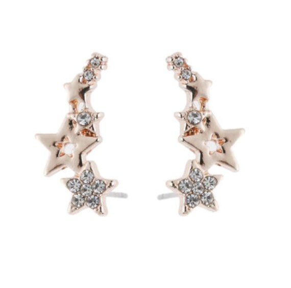 stern Elegant Glänzend Rose Gold Vergoldet Ohrringe Geschenke Damen Mode von AccesorizeCo