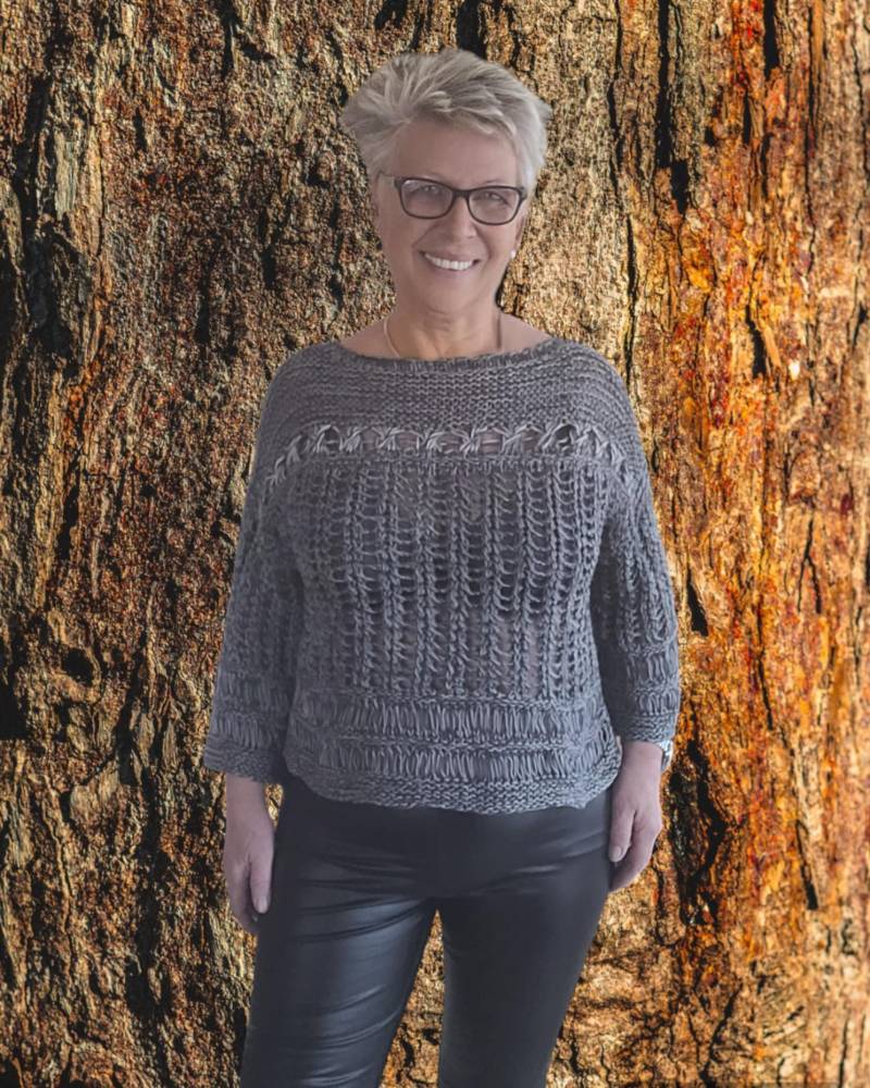 Handgestrickter Pullover/Baumwolle Handarbeit Sweater Hoodie Unikat von AccessoiresByMarja