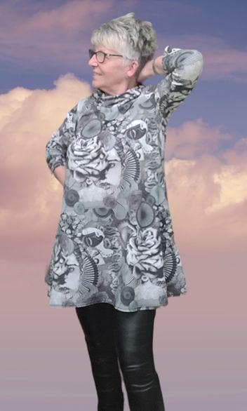 Jerseykleid Mit Dreiviertelarm, Figurumspielender Schnitt, Fantasiemuster, Größe L/Xl , Damenkleid, Damenmode, Must Have von AccessoiresByMarja