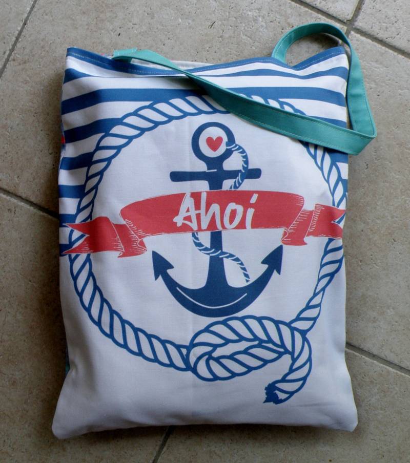 Kindertasche Aus Canvas/Personalisierbar Maritim Kindergarten Schule Sport Tasche Wechselwäsche Kitabeutel von AccessoiresByMarja