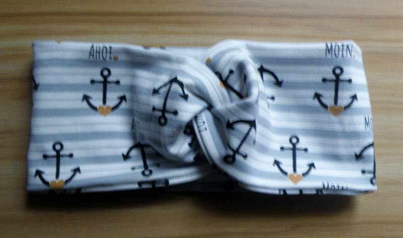 Knotenhaarband /Stirnband/Turban Haarband Bandeau Im Sommerlichen Style Blau Weiß Maritim - Onesize von AccessoiresByMarja