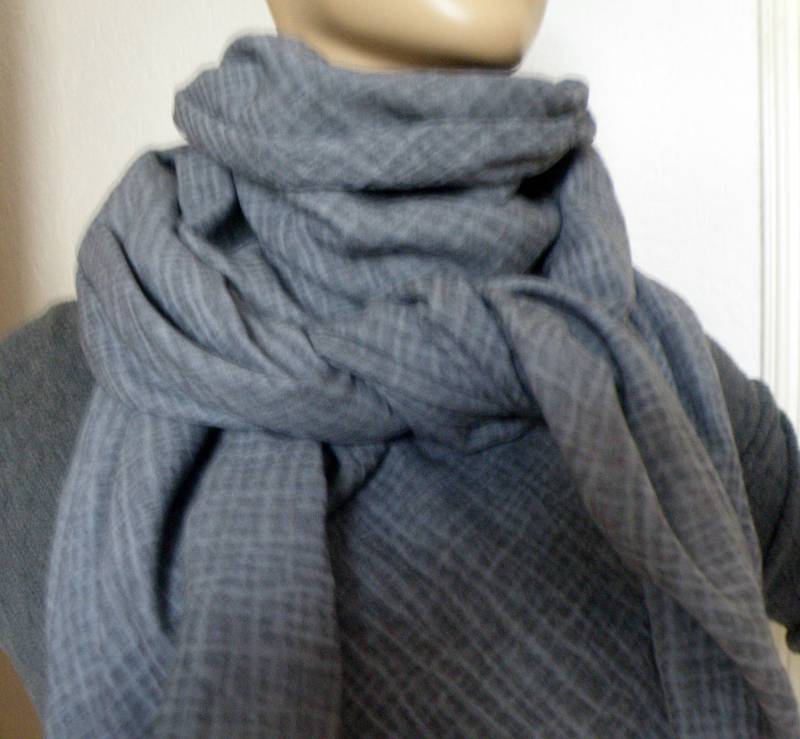Musselintuch Damen, Schal , Dreiecktuch, Schultertuch, Dunkelgrau, Xxl Tuch Aus Baumwolle, Mamatuch Stilltuch von AccessoiresByMarja