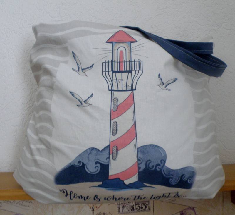 Shopper Bag Xxl Maritim/Strandtasche Weekender Urlaubstasche Saunatasche Tasche Stofftasche von AccessoiresByMarja