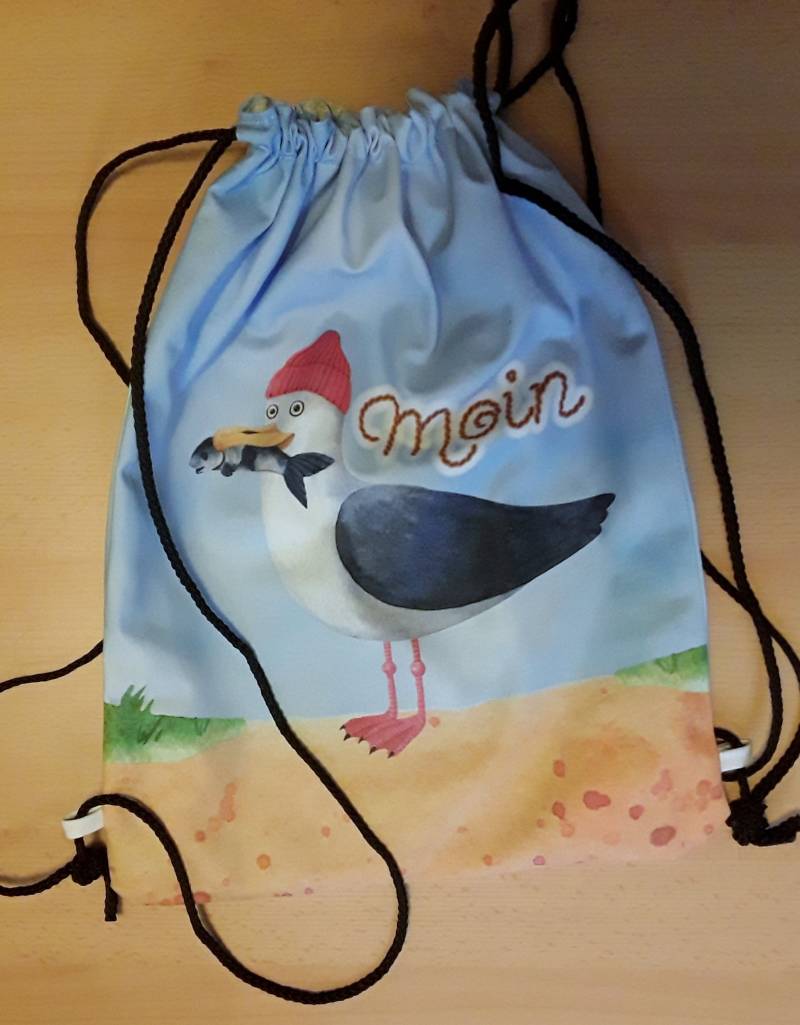 Turnbeutel Aus Robustem Canvas/Tasche Beutel Personalisierbar Maritim Mit Kordelzug Kita Schule Sport Freizeit von AccessoiresByMarja