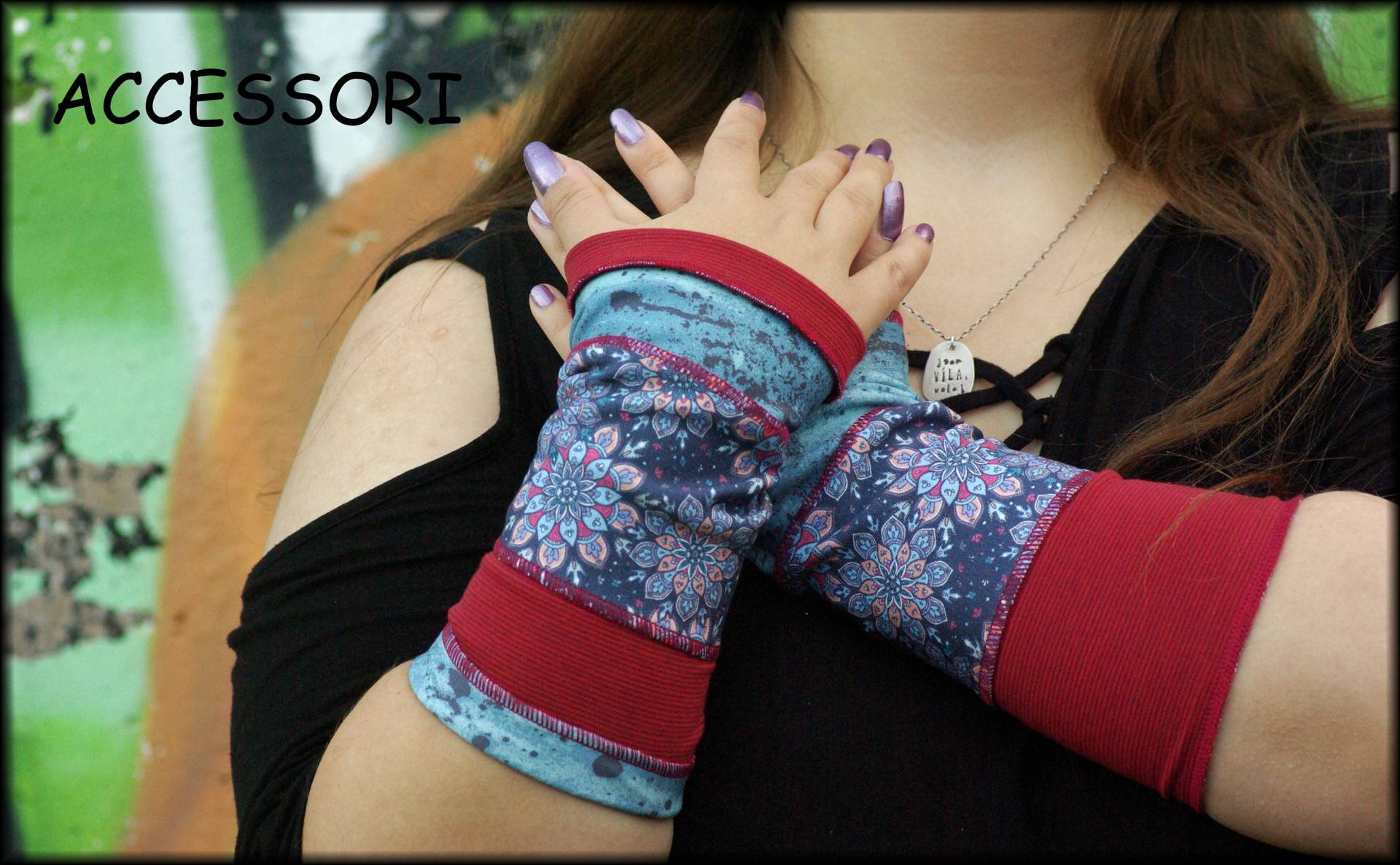 Armstulpen Handstulpen Handwärmer Pulswärmer Sommerstulpen Wendestulpen Rot Blau Gestreift Geblümt Patchwork von AccessoriDE