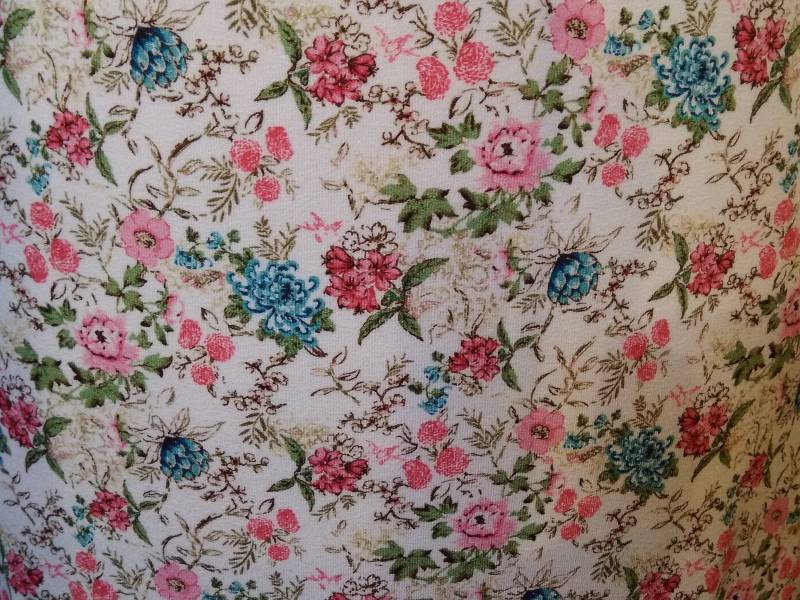 Jerseyrock Sommerrock Viskosejersey Weiß Rosa Grün Geblümt Damenrock A - Form von AccessoriDE