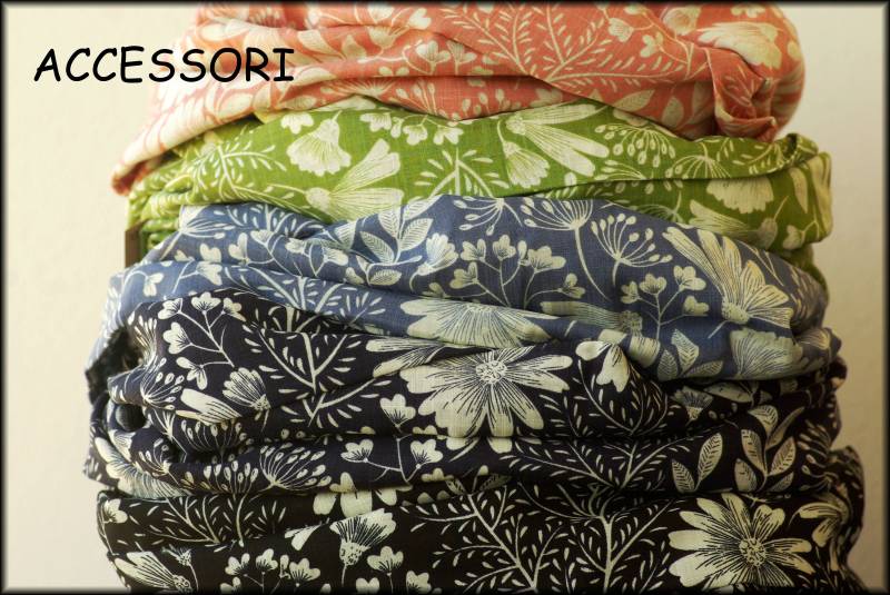 Loop Schal Wickelschal Sehr Leicht Geblümt Rosa Blau Grün Dunkelblau Schwarz Baumwolle Viskose Halsschmuck von AccessoriDE