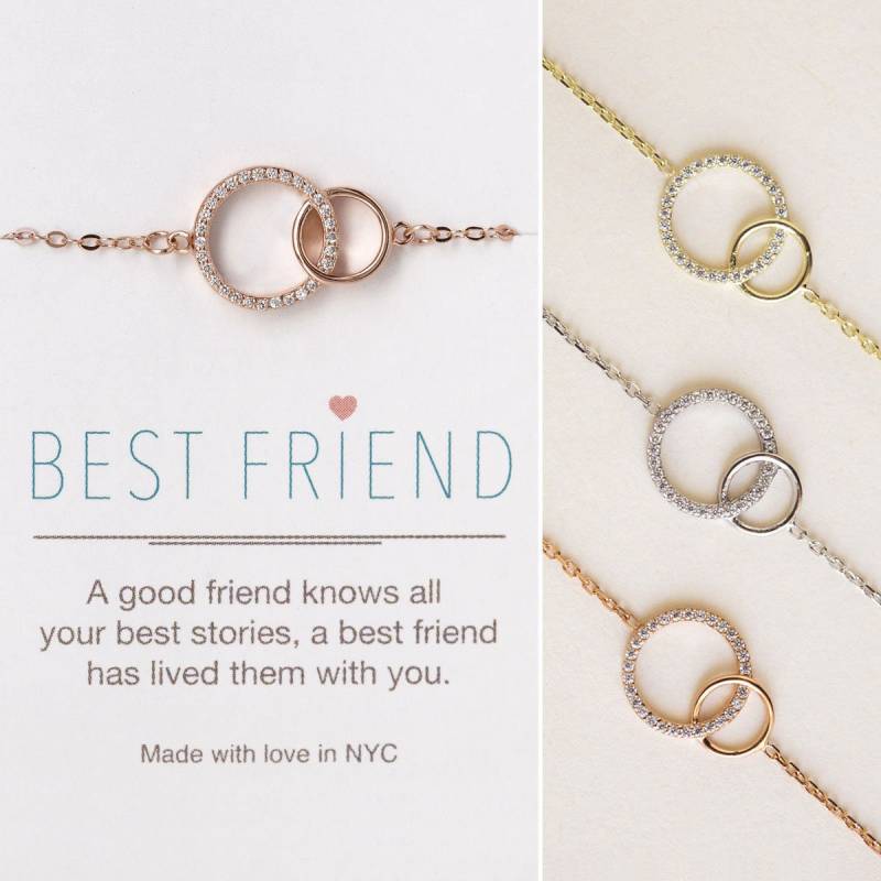 Bester Freund Geschenk, Freundschaftsarmband, Geschenke Für Freunde, Armband, Interlocking Kreis B310-13 von AccessoriesAtelier