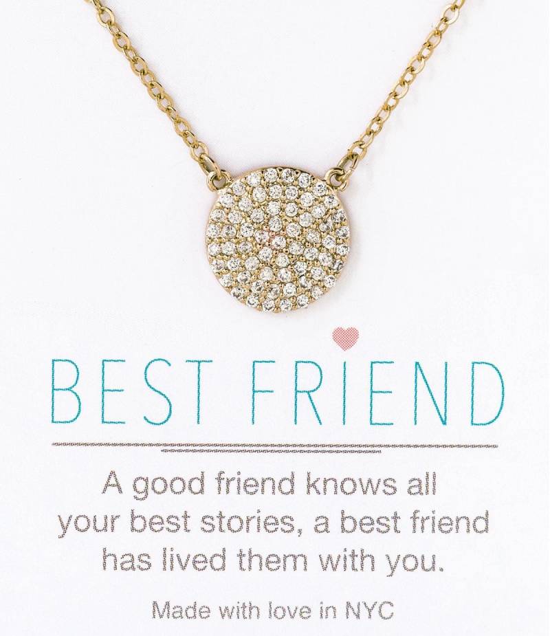 Pave Disc Halskette Sterling Silber Freundschaft Geschenk von AccessoriesAtelier