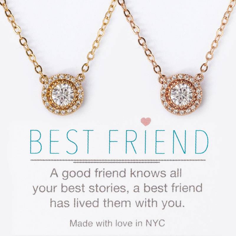 Bff Halskette Geschenk, Bester Freund Geschenke, Geschenke Für Freunde, Halskette, Solitär von AccessoriesAtelier