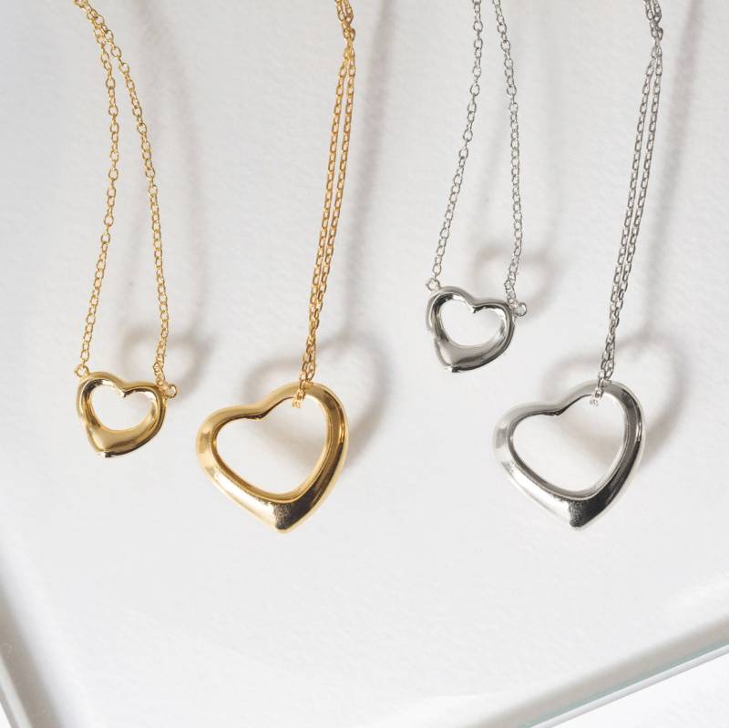 Gold Halskette, Anhänger Minimalist Herz N315 von AccessoriesAtelier