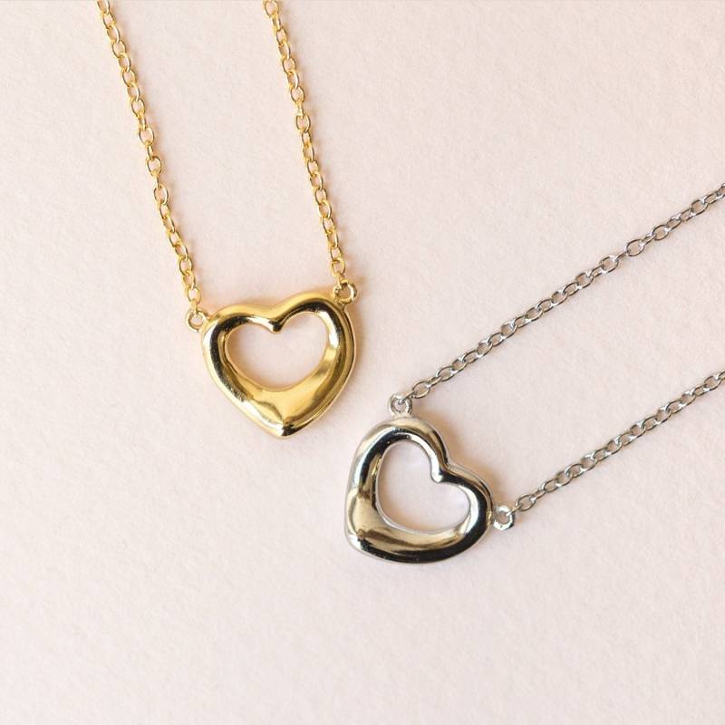 Gold Halskette, Zierliche Anhänger Herz N318 von AccessoriesAtelier