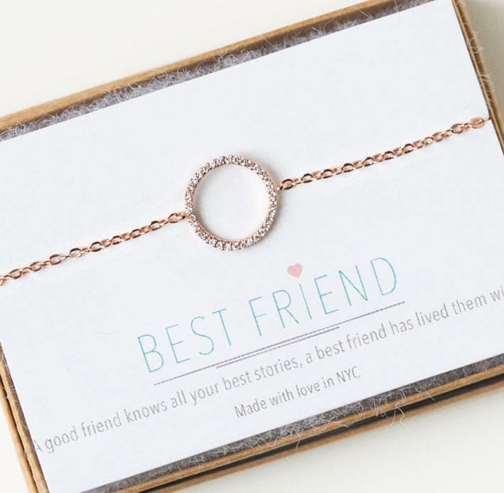 Gold Pave Kreis Armband - Geschenke Für Freunde, Cz Schmuck, Geschenk Sie, Weihnachtsgeschenk von AccessoriesAtelier