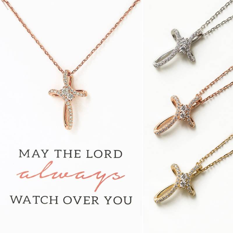 Kreuz Halskette Geschenk, Erstkommunion, Taufe, Konfirmation, Frauen Anhänger, Religiöse Geschenke, N564-26 von AccessoriesAtelier
