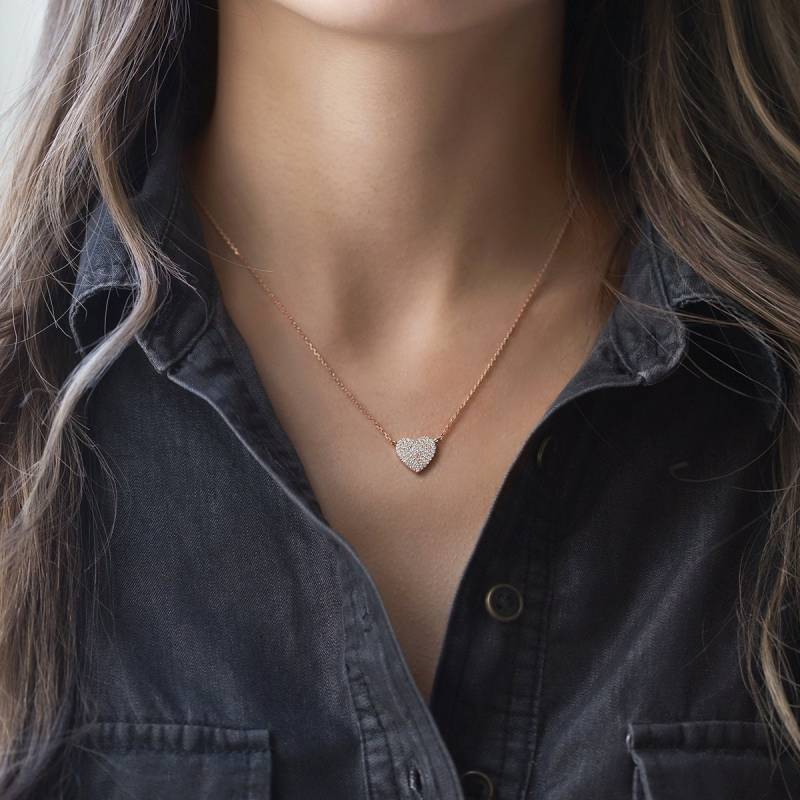 Kristall Halskette, Zierliche Anhänger Herz N302 von AccessoriesAtelier