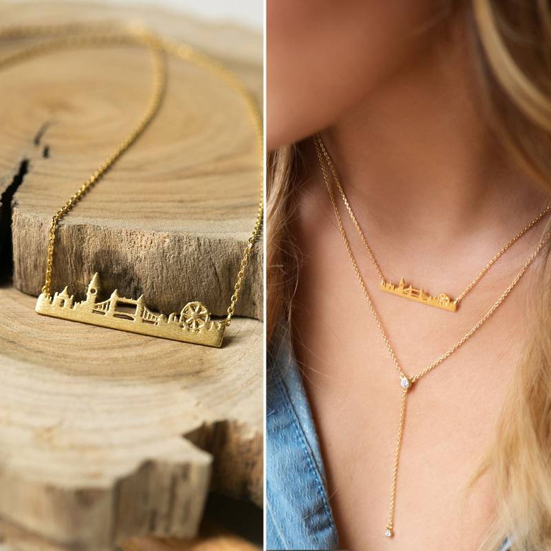 London Skyline Halskette, Anhänger Gold N335-G von AccessoriesAtelier