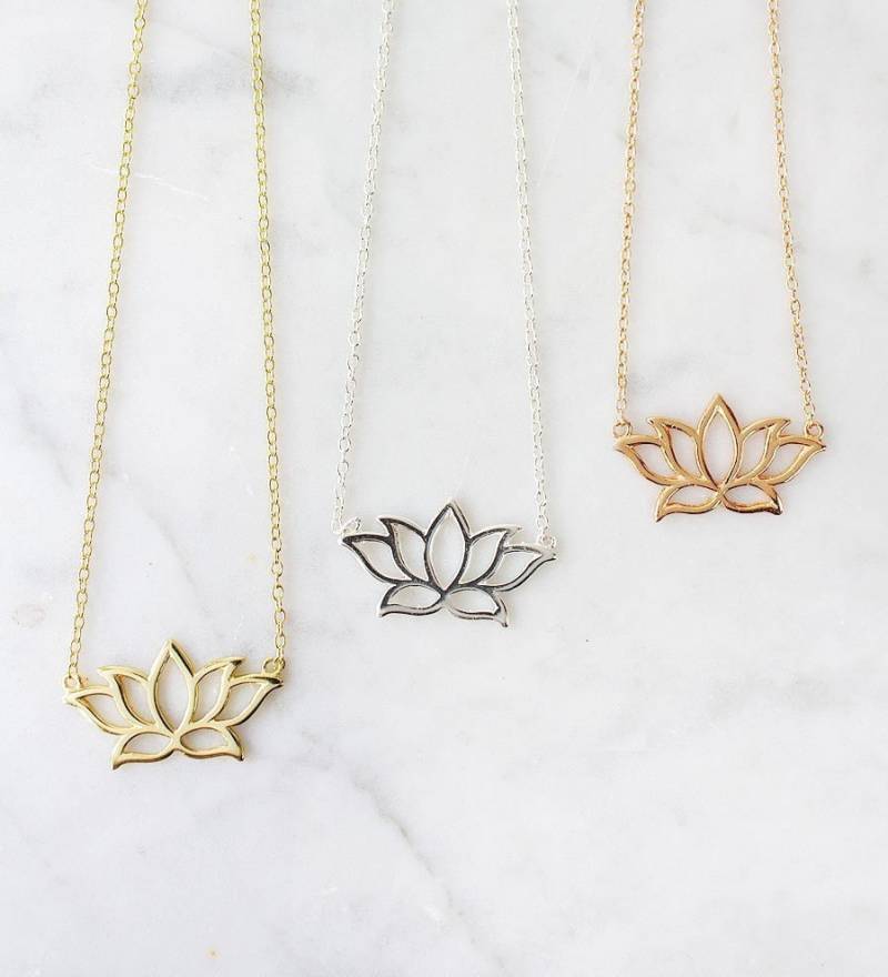 Lotus Blume Kette 925 Silber, Gold, Roségold von AccessoriesAtelier