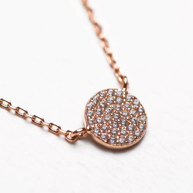 Rose Gold Halskette, Anhänger Kristall Minimalist N246 von AccessoriesAtelier