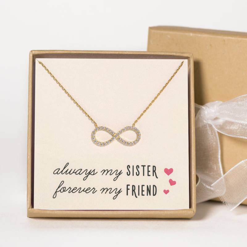 Schwester Infinity Halskette, Schwestern Geschenk, Geschenke Für Schwester, Schmuck, Große Halskette Kleine Geschenk von AccessoriesAtelier