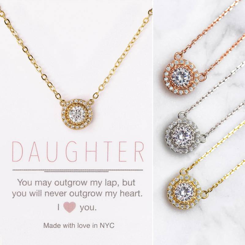 sterling Silber Cz Tochter Halskette - Geschenk Für von AccessoriesAtelier