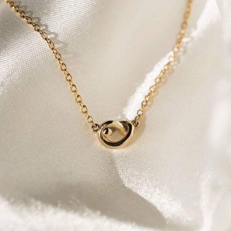 Zierliche Halskette, Silberkette, Anhänger Minimalist Love Knot N316 von AccessoriesAtelier