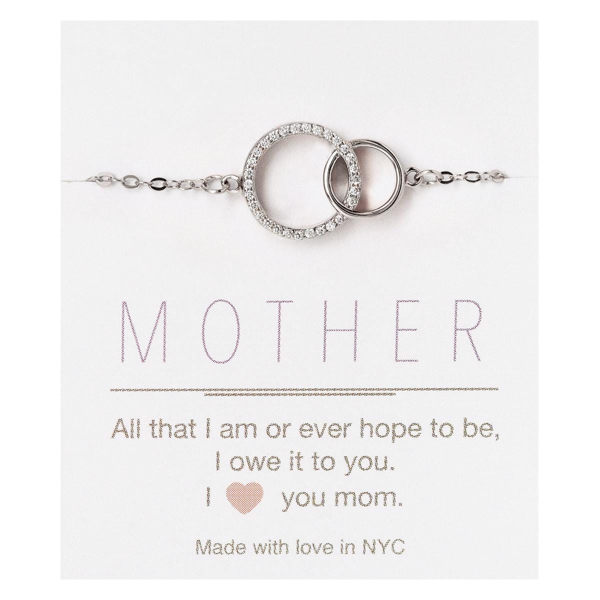 sterling Silber Interlocking Kreis Armband, Mutter Tochter Geschenk, Geschenk Für Sie, Weihnachtsgeschenk von AccessoriesAtelier