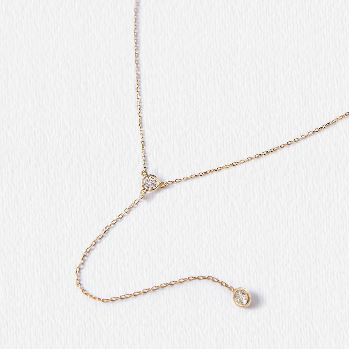 sterling Silber Lariat Halskette, Zirkonia Kristall Y Halskette von AccessoriesAtelier