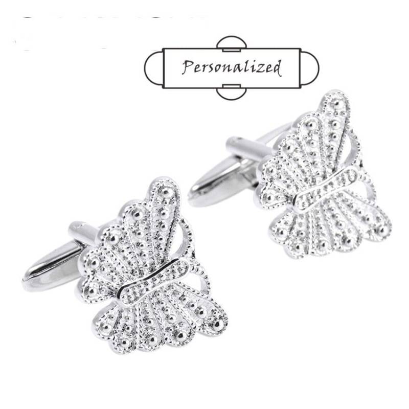 Personalisierte Manschettenknöpfe, Schmetterlings-Manschettenknöpfe, Silberne Emaille-Schmetterlings-Manschettenknöpfe von AccessoriesCarving