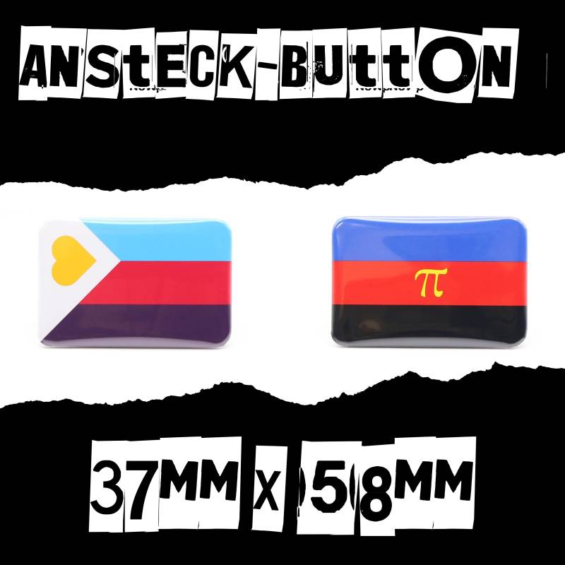Button Polyamorie Rechteckiger Ansteckbutton von AccessoriesProjekt3D
