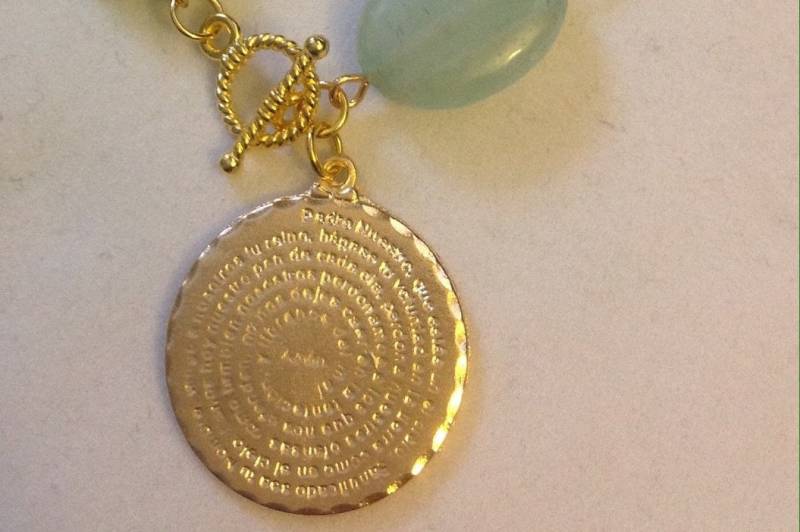 Padre Nuestro Jade Armband, Armband Grüne Jade, Herr Prayer Spanisch, Jederzeit Geschenk von AccessoriesSimply