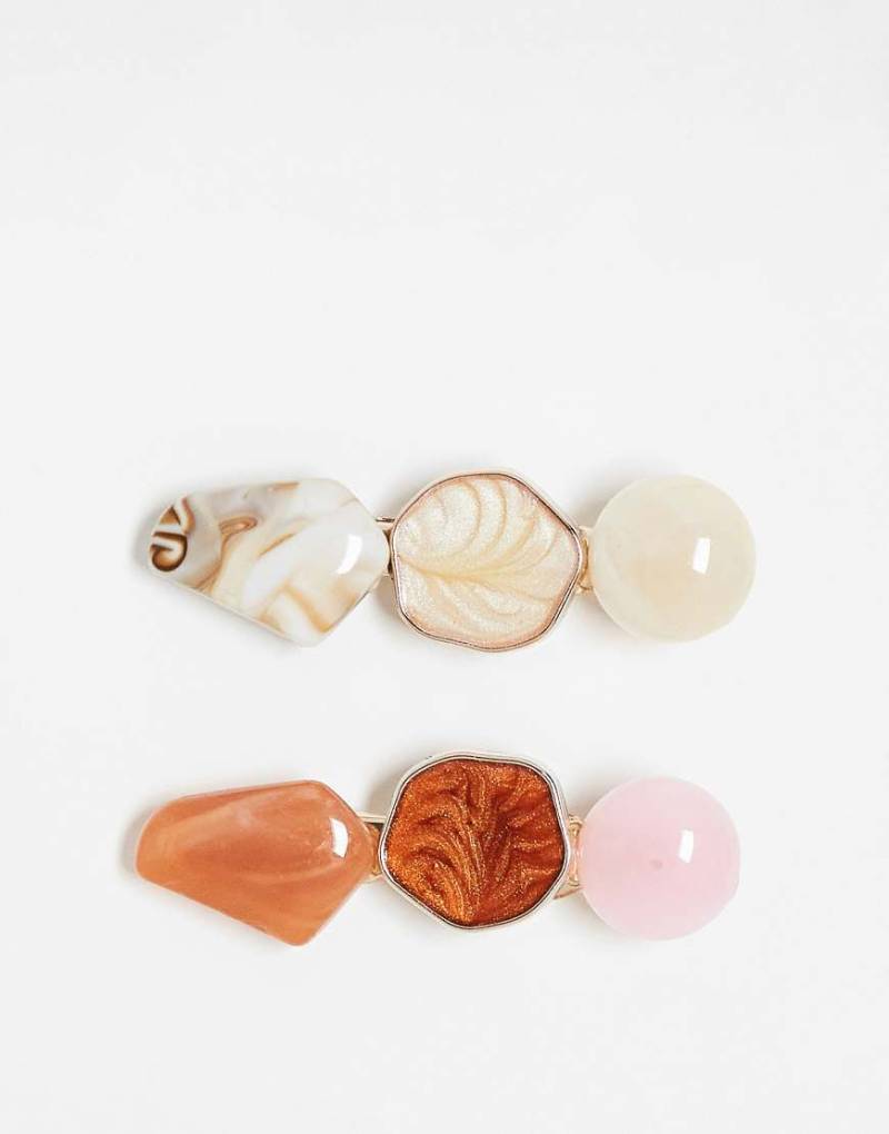 Accessorize - 2er-Pack Haarspangen mit verschiedenen, bunten Steinen von Accessorize