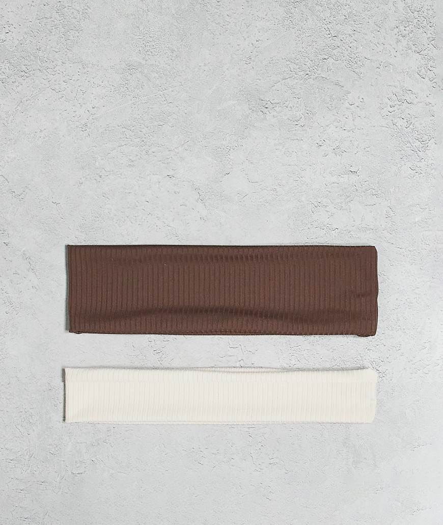 Accessorize - 2er-Pack gerippte Haarbänder in neutralen Farben-Braun Accessorize - 2er-Pack gerippte Haarbänder in neutralen Farben-Braun von Accessorize