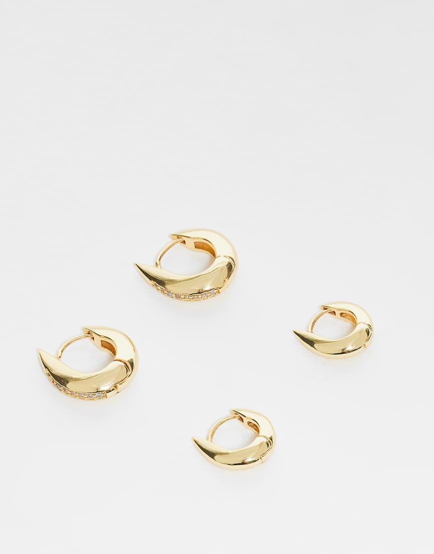 Accessorize - 2er-Pack kleine Creolen in Gold-Optik-Goldfarben von Accessorize