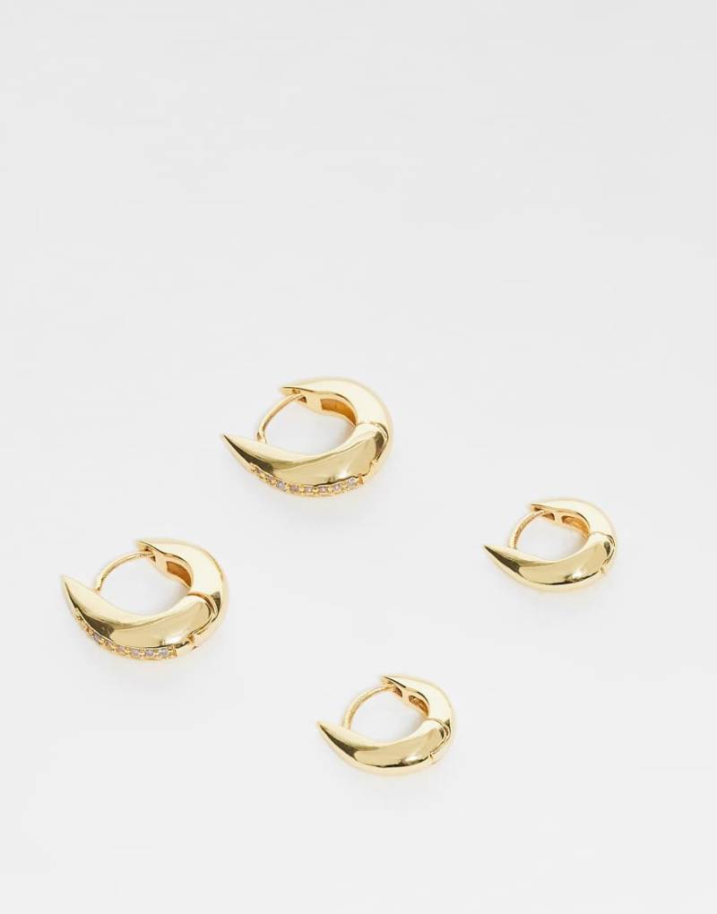 Accessorize - 2er-Pack kleine Creolen in Gold-Optik-Goldfarben von Accessorize