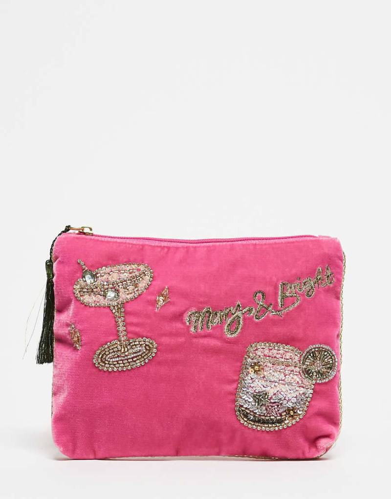 Accessorize - Börse in Rosa mit Cocktail-Motiv von Accessorize
