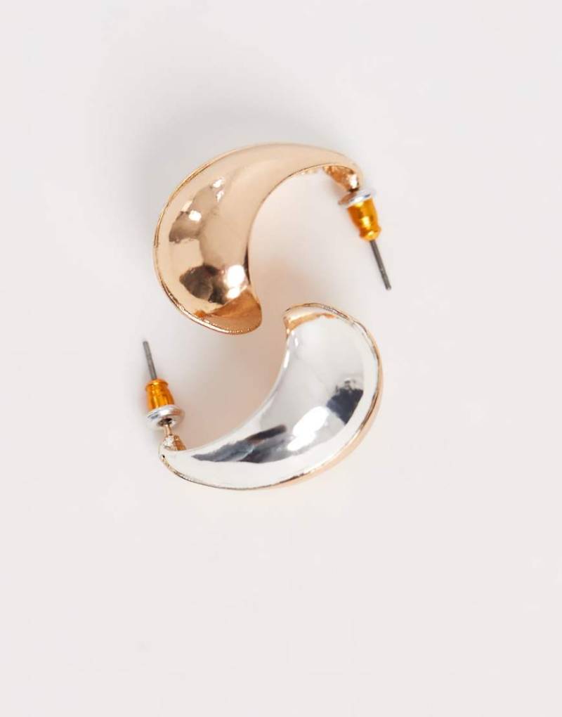 Accessorize - Geschwungene Ohrhänger aus mehrfarbigem Metall-Bunt von Accessorize