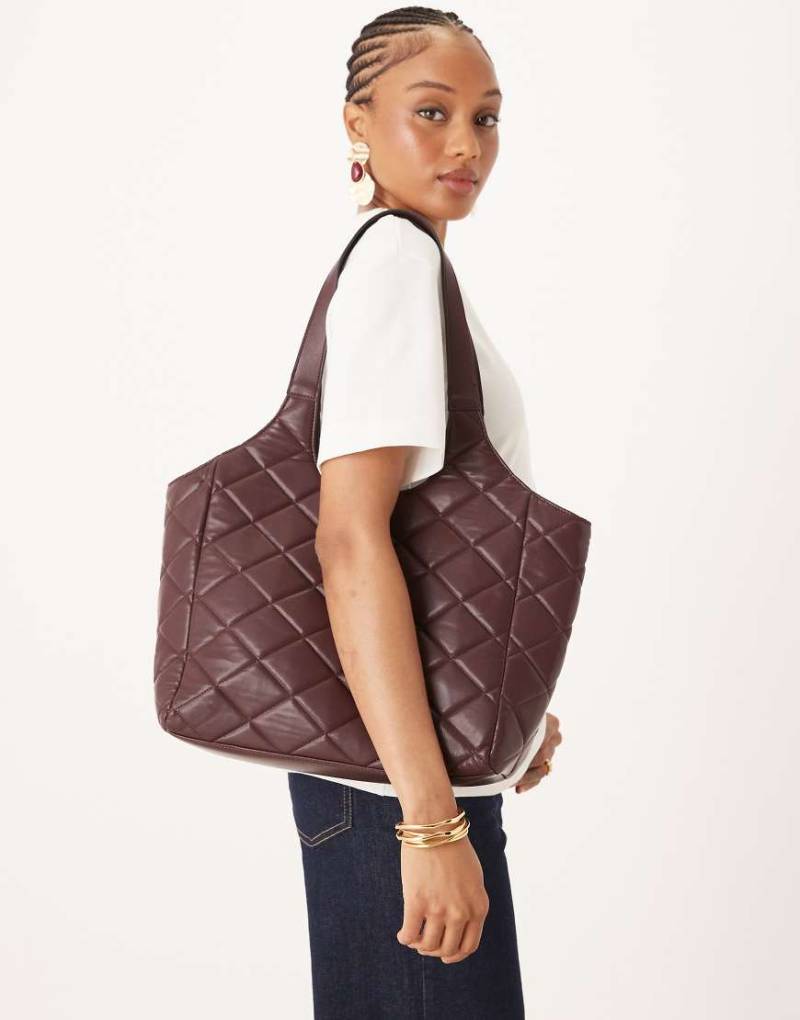 Accessorize - Gesteppte Schultertasche in Burgunderrot von Accessorize